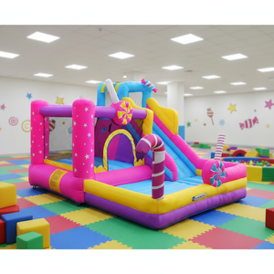 Château gonflable pour enfants rose, location pour fête, jeu de saut, jouets gonflables - Product Image 2