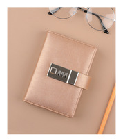 Carnet de notes A7 en cuir PU personnalisé, couverture rigide, style vintage, avec serrure à code secret, reliure cousue, agenda multicolore, 100 pages