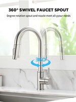 Robinet de cuisine à eau chaude et froide à 3 voies avec capteur tactile intelligent Voriva SUS304 LED
