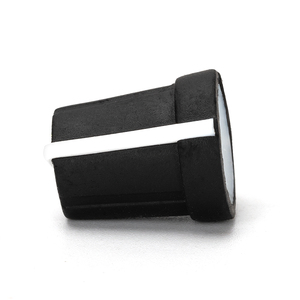 Kenop karet potensiometer kepala plastik warna kustom dengan Diameter lubang poros Knurl 18 gigi, garis putih badan hitam - Product Image 1