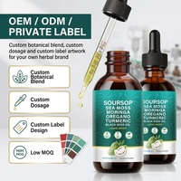 Gouttes liquides de Sea Moss, Soursop et Moringa 60ml, Complément Herbal 6 en 1, OEM ODM Marque Privée