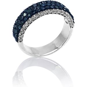 Bague en diamant Jewelspaark 2,13 carats blanc bleu, taille brillant améliorée, plaqué rhodium, luxe, argent sterling 925, pour femme, fiançailles - Product Image 1