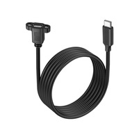 Cable de Extensión Tipo-C Macho a Hembra de 5 Pines con Brida de Rosca, Soporte de Montaje en Panel para Datos y Carga