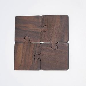 Multi-functional Walnut Wooden Puzzle Coasters Heat Resistant Beverage Drink Coaster for <b>Bar</b> Restaurants Office - Product Image 4
