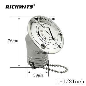 RICHWITS Bouchon de remplissage de carburant articulé en acier inoxydable 316 pour yacht, réservoir d'huile, bouchon de réservoir de carburant et d'eau courbé - Product Image 6