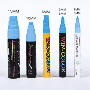 Marqueur de <span class=keywords><strong>craie</strong></span> liquide pour fenêtre à prix d'usine, pointe large 1mm 3mm 6mm 10mm 15mm, effaçable à sec <span class=keywords><strong>et</strong></span> à l'eau, ensemble de stylos marqueurs pour <span class=keywords><strong>tableau</strong></span> LED - Product Image 1