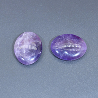 Pierre de méditation ovale polie de 25 mm en quartz rose, gravable, pour le soulagement du stress et la guérison, vente en gros