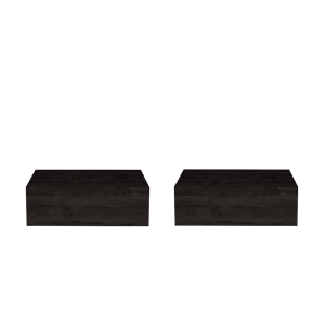 Custer Floating Nightstands Set Of 2 <b>Dark</b> Brown Wall Mounted <b>Bedside</b> <b>Tables</b> For Bedroom - Product Image 2