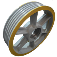 Polea de hierro gris OEM personalizada, fundición en arena, polea de transmisión por correa multicanal para maquinaria industrial y transmisión de potencia
