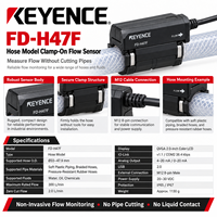 Capteur de débit ultrasonique à pince KEYENCE FD-H47F 300L/min 33-47.9mm pour tuyau, compteur de débit de liquide non invasif IO-Link, garantie 1 an