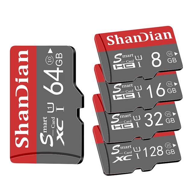 SHAN DIAN Mini SD 128GB 64GB 32GB 16GB 8GB SD/TF Smart Card Memory Card  Flash Drive Card for Phone and PC
