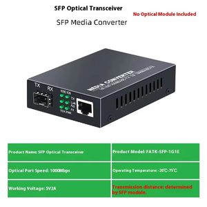 Convertisseur Fibre Optique SFP DSEE SFP-1G1E 1000M, 1 Port SFP+ 2 Ports RJ45, Transceiver Fibre Optique Simple LC FTTH/FTTX/<span class=keywords><strong>LAN</strong></span> DC 5V Garantie 3 Ans - Product Image 5