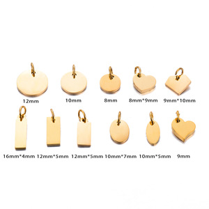 Pendentifs vierges polis miroir |   Étiquettes rondes, ovales et rectangulaires en acier inoxydable plaqué or PVD pour la fabrication de bijoux DIY - Product Image 6