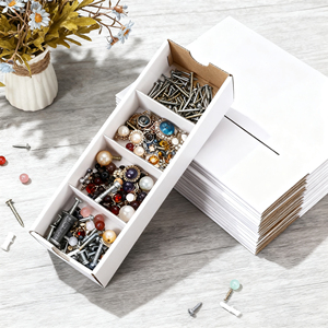 Logo personnalisé <span class=keywords><strong>blanc</strong></span> bacs de rangement en carton kraft diviseurs carton ondulé <span class=keywords><strong>étagère</strong></span>s à outils boîte de pièces en carton - Product Image 6