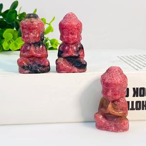 Hotsale naturel de haute qualité sculpté à la main matériaux mixtes petites sculptures de <span class=keywords><strong>bouddha</strong></span> rose rêve améthyste guérisseur doré pour la décoration - Product Image 4
