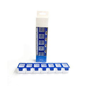 Organisateur de pilules hebdomadaire portable à 7 compartiments avec impression de logo personnalisé, boîte de rangement de médicaments pour les voyages, les vitamines et la maison - Product Image 4