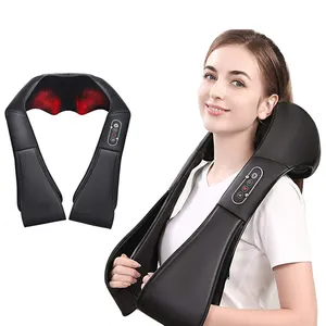 Travesseiro massageador de pescoço profundo, travesseiro de massagem 3d relaxante para ombros, calor shiatsu elétrico