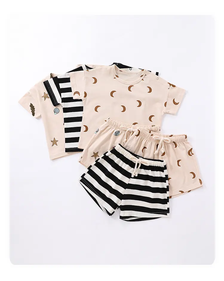 Cute Printed Cotton Baby Boys Girls Foreign Printed Shorts Out Wear