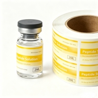 Étiquettes personnalisées pour flacons de peptides, autocollants en vinyle imperméables pour contenants de suppléments de bien-être de 3 ml, 5 ml, 10 ml, en vrac