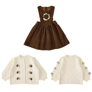Autumn Suit New Arrival Cardigan Sweater <strong>Baby</strong> <strong>Girls</strong> Pullover Corduroy <strong>Dress</strong> Wholesale Kids <strong>Girls</strong> Sweater Sets - Product Image 1
