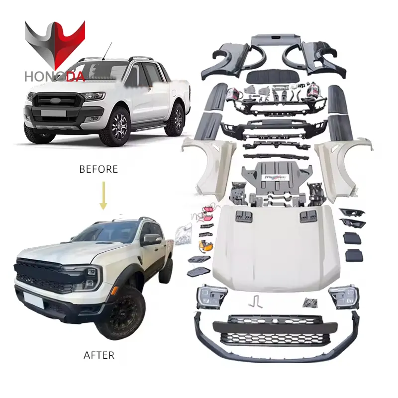 Tuning kit de carrocería ancha parachoques de coche para Ford Ranger 2012-2021 T6 T7 T8 actualización Ranger Raptor 2022 T9 bodykit