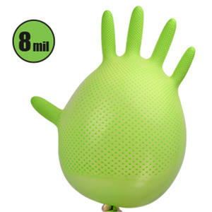 8 mil grüner Diamant Textur Logo benutzer definierte Industrie Food Service Autore paratur Mechaniker Reinigung Einweg handschuh reiner Nitril handschuh - Product Image 5