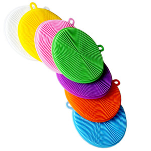 Silicone Kitchen Dish Cloth Round Non Slip Coaster Cleaning Pad For Pots Pans Bowls - Product Image 3