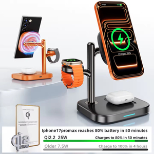 Cargador Inalámbrico 3 en 1 de 25W con Soporte y Carga Magnética Rápida para <span class=keywords><strong>iPhone</strong></span> 17/16/15/14/13/12, para Reloj y para Otros Dispositivos - Product Image 5