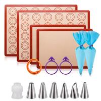 Custom Macaron Siliconen Mat Bakken Kit - 2 Half Sheet Macaron Mat,2 Kwart Vel, anti-aanbak Cookie Mat Voor Bakken Pan Liner