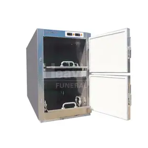 Chinese brand funeral products user-friendly control panel mortuary freezer 2 door mortuary refrigerator