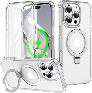 Support invisible magnétique antichoc pour iPhone 17 Pro Max, protecteur d'écran intégré, couverture translucide pour téléphone portable - Product Image 4