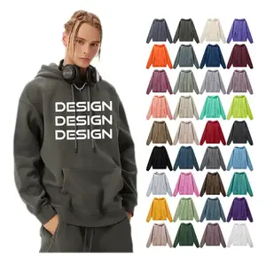 % 100% pamuk, boş, kalın fransız terry, lüks kalite, ağır, boy fit, özel baskılı logo, erkek hoodies ve sw