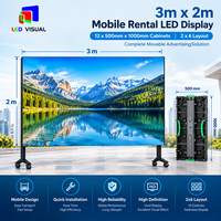Système complet d'affichage LED P2.6 P2.9 P1.9 P3.91 Panneau LED 500mmx1000mm Écran LED mobile intérieur/extérieur 3x2m