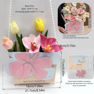 Boîte à fleurs portable 3D pour la fête des mères, matériaux floraux, emballage en papier pour fleurs élégantes et éloquentes - Product Image 6