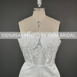 15421 # vraies photos détachable balayage train <span class=keywords><strong>robe</strong></span> <span class=keywords><strong>de</strong></span> <span class=keywords><strong>mariée</strong></span> <span class=keywords><strong>combinaison</strong></span> appliques illusion dentelle sans bretelles <span class=keywords><strong>robe</strong></span> <span class=keywords><strong>de</strong></span> <span class=keywords><strong>mariée</strong></span> avec <span class=keywords><strong>pantalon</strong></span> - Product Image 2