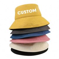 Gorras de sol reversibles de calidad duradera con costuras reforzadas para personal de eventos de promoción de mercado, sombrero tipo pescador personalizado.