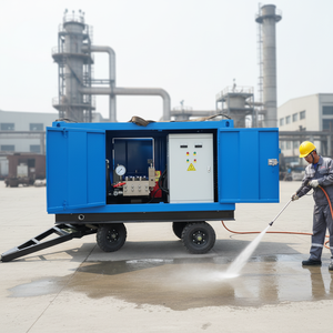 Nuova Idropulitrice Elettrica Professionale da 500 bar 7200 psi con Pompa Triplex da 55 kW in Acciaio Inossidabile per Piste Aeroportuali e Guardrail Autostradali - Product Image 1