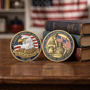 Pièce commémorative du 250e anniversaire de l'Aigle américain et de la Statue de la Liberté, en métal durable, pour célébrations et cadeaux (1776-2026) - Product Image 2