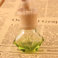 8ml coloré vide bouchon en bois verre voiture désodorisant suspendu bouteille de parfum parfum bouteille diffuseur pour voiture