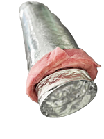 Conduit d'air flexible isolé contemporain avec isolation en fibre de verre et feuille d'aluminium, longueur 10 m