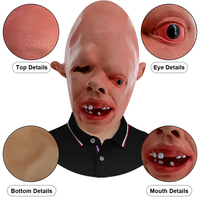 Masque en latex démon à un œil, capuche de tête d'horreur pour fête d'Halloween, accessoire effrayant personnalisable