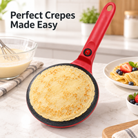 Crêpière électrique à surface incurvée 600W, chauffe rapide, contrôle automatique de la chaleur, revêtement antiadhésif, démoulage facile pour cuisines domestiques