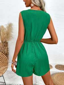 เสื้อผ้าแฟชั่นชีฟองเลดี้<span class=keywords><strong>Jumpsuit</strong></span> SurpliceคอสบายๆแขนกุดเอวสูงRomper <span class=keywords><strong>Jumpsuit</strong></span>สําหรับผู้หญิง - Product Image 3