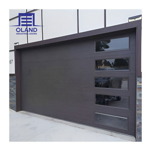 Portes de <span class=keywords><strong>garage</strong></span> en verre sectionnelles intelligentes isolées au design moderne pour villa, maison, automatiques, coupe-vent, durables, <span class=keywords><strong>porte</strong></span> de <span class=keywords><strong>garage</strong></span> noire personnalisée - Product Image 1
