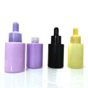 Бутылочки-капельницы для косметики, для ухода за кожей, с эфирным маслом, 30 мл, матовое стекло на плоских плечах, Новая косметическая упаковка, резиновая капельница - Product Image 5
