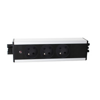 Stopkontak Industri Modular dengan 3 Soket Schuko Prancis, PDU yang Dapat Diperluas dengan Port USB untuk Kabinet Meja