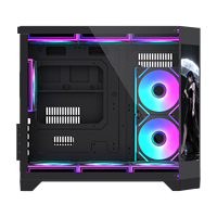 Boîtier PC Gaming Lovingcool Mid Tower Micro ATX pour Ordinateur de Bureau avec Écran LCD, Tour d'Ordinateur et Châssis PC en Verre