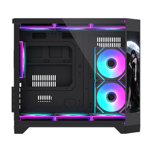 Lovingcool PC Case Mid Tower Micro ATX Gaming <span class=keywords><strong>Computer</strong></span> <span class=keywords><strong>Desktop</strong></span> con pantalla LCD <span class=keywords><strong>Computer</strong></span> Cases & Towers Glass PC Chasis Case - Product Image 4
