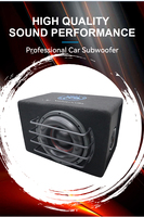 Subwoofer Activo para Auto de 10 Pulgadas con Caja de Madera y Amplificador, 1800W de Potencia Máxima, DC 12V