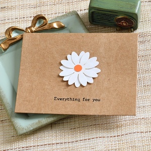 Mini carte pour vous Kraft Kraft Brown 3D Flower Gift Card Message Thank You Card Birthday Favor - Product Image 2